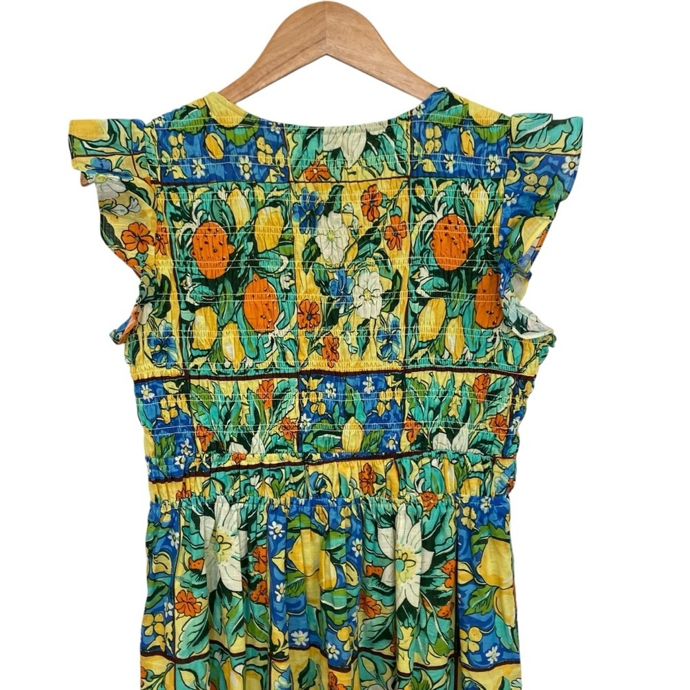 Anthropologie Peregrine Flutter Sleeve Maxi Dress In Fruit Motif XS - Picture 8 of 11